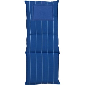Blau gestreiftes Beo Hochlehner-Saumkissen Tovarnik Turin, 120x48x8 cm, für Gartenstuhl.