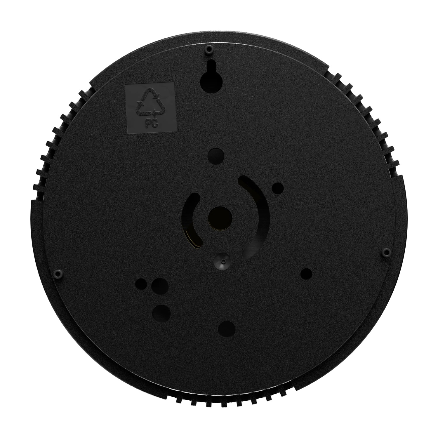 Rückseite des schwarzen Eilo Sauna Hygrometer B zur Wandmontage.