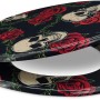 Sanfino WC-Sitz Rose Skull: Toilettendeckel mit Absenkautomatik, Holz, Totenkopf- und Rosen-Design.