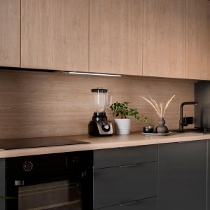 Emuca USB Wiederaufladbare LED Wandleuchte Kaus mit Berührungssensor L600 mm Kunststoff und Aluminium Matt Eloxiert