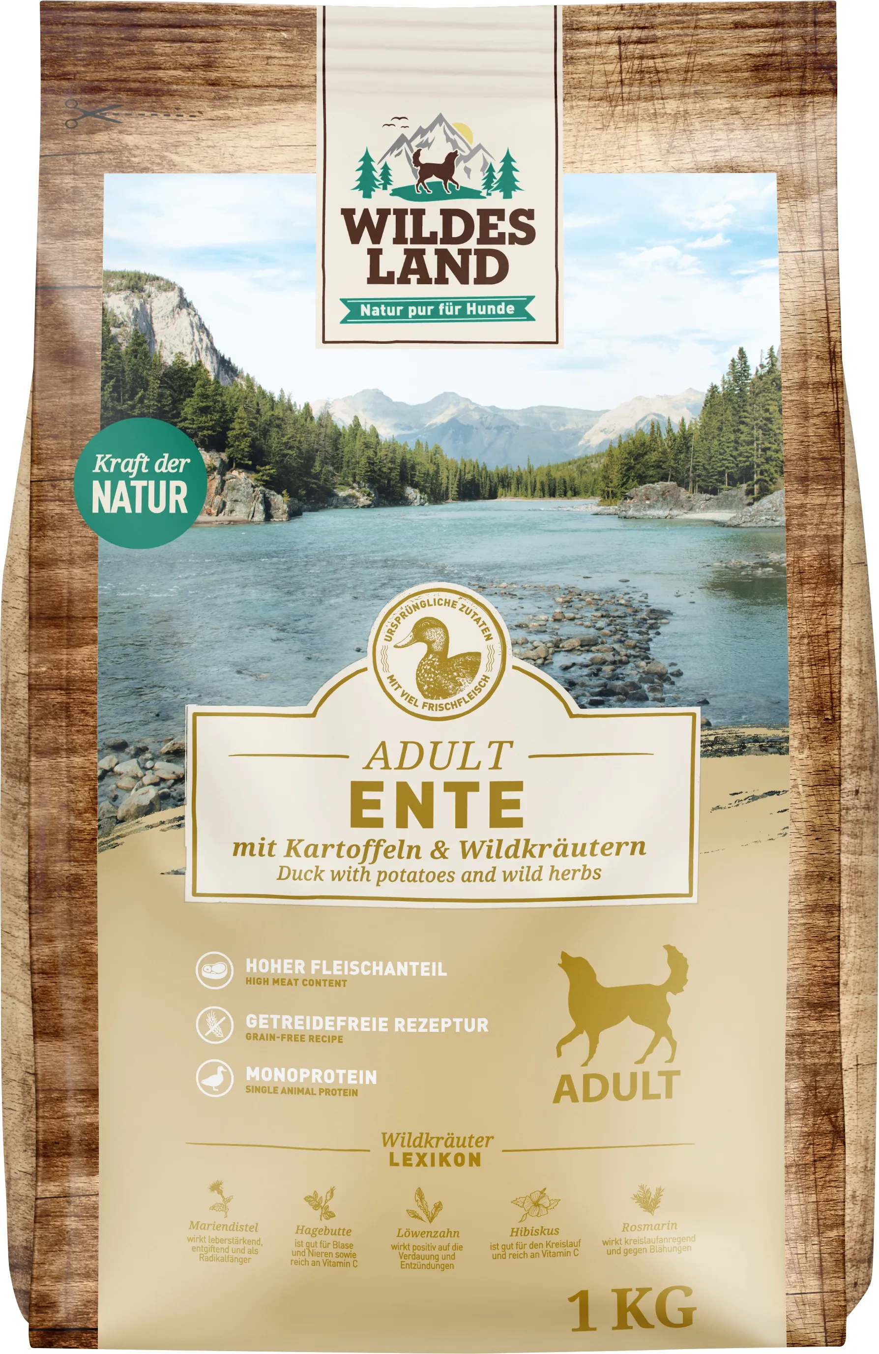 Wildes Land Adult Rind Mit Kartoffeln Und Wildkräutern 1KG