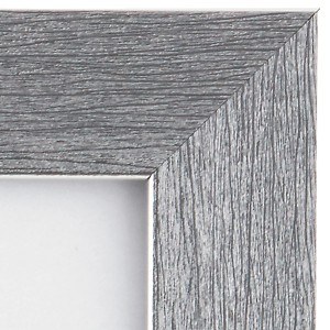 Detailansicht: Silberner Kunststoff Bilderrahmen (18x24 cm) im Metallic-Look.