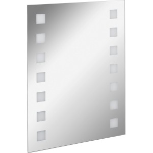 Fackelmann Spiegel Karo 60 cm mit quadratischer LED Ambientebeleuchtung.