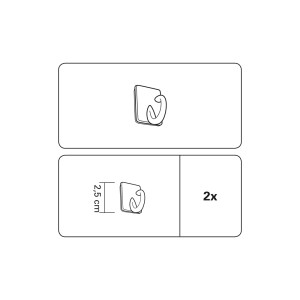 Gardinia Raffhaken, selbstklebend, weiß, 2er-Pack. Für Gardinenschienen Zubehör.