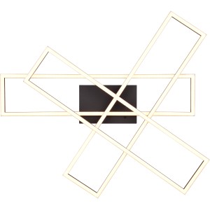 Moderne, dimmbare LED Deckenleuchte Corso in Schwarz matt mit geometrischem Design.