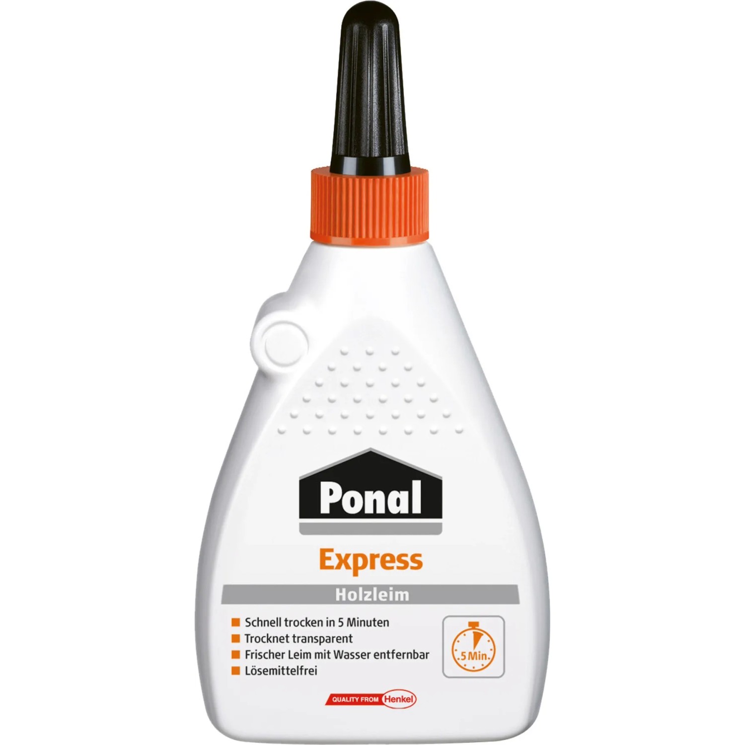 Ponal Express Holzleim, 225g Flasche, ideal zum Verleimen von Holz, trocknet transparent.