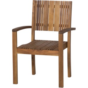 Stapelbarer Gartenstuhl Falun von Siena Garden aus Akazienholz, beige, für den Garten.