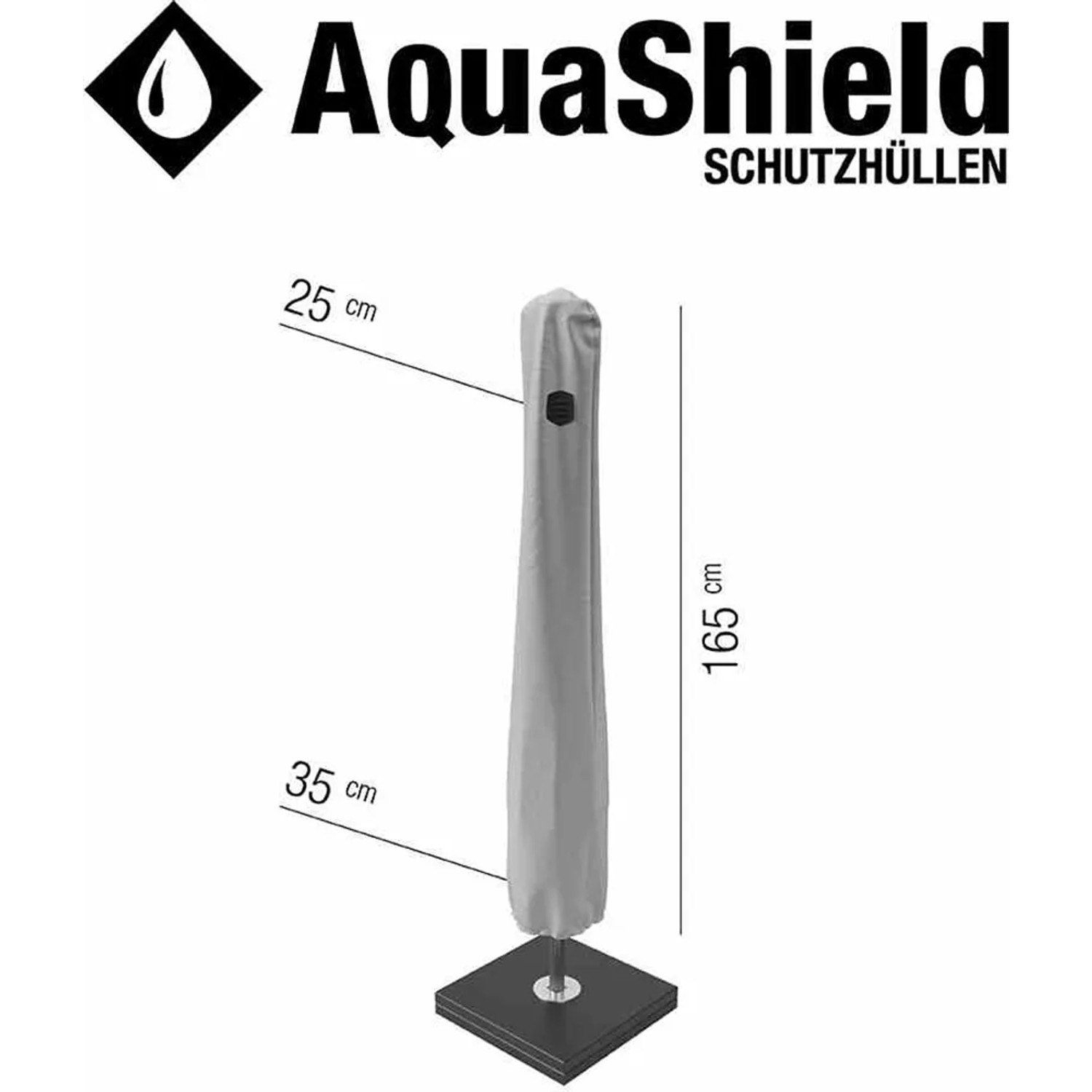 Siena Garden Schutzhülle für Mittelstockschirm, AquaShield, 25-35 cm x 165 cm.