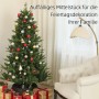 Grüner HOMCOM Weihnachtsbaum, 180 cm, mit roten, goldenen, silbernen Kugeln. Festliche Weihnachtsdekoration.