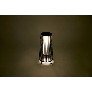 Schwarze Solar-LED-Dekoleuchte Aviano, 45 cm, warmweißes Licht für Garten und Balkon.