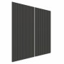 Zwei schwarze Akustikpaneele Lino Iron (60x120cm) mit MDF-Leisten und Filz für Wand und Decke.