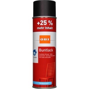 OBI Buntlack Spray RAL 9005 Tiefschwarz seidenmatt 500 ml