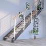 Treppe Kos 12 Stufen Eiche Natur 87 cm Design-Geländer Anthrazit FSC®_9