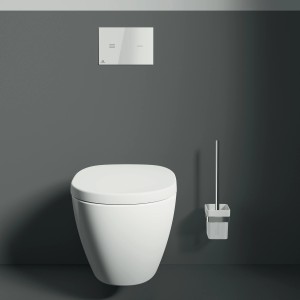 Ideal Standard IOM Cube WC-Bürstengarnitur mit Glasbehälter, Chrom-Optik.