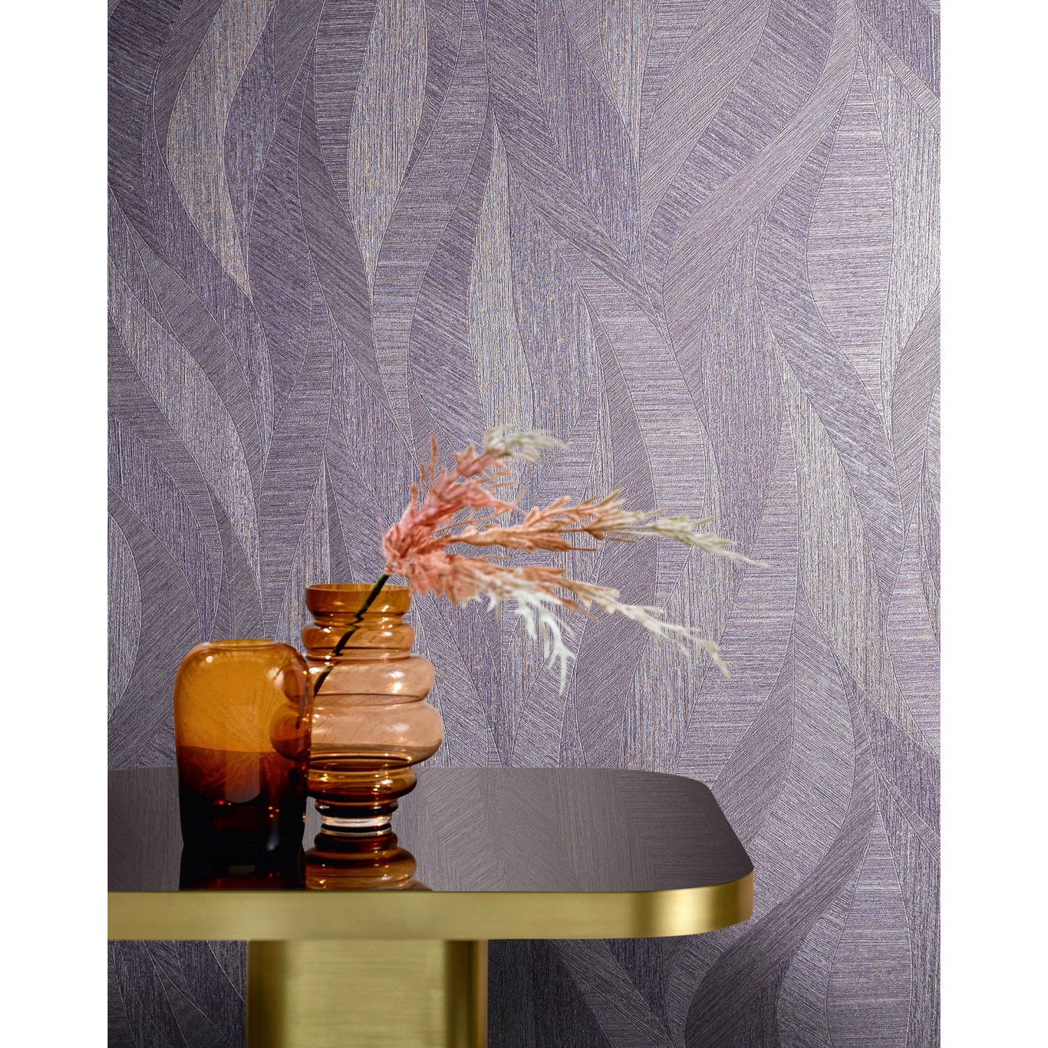 Marburg Vliestapete Papis Loveday Welle Lila, abstrakte Muster für Wohnraumgestaltung.