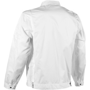 Herock Aton Arbeitsjacke in Weiß, Größe XL, Rückansicht. Wasserabweisend und mit vielen Taschen.