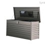 Biohort FreizeitBox 200 Quarzgrau-Metallic, offene Universalbox aus Metall mit Netz. Wasserdichte Gartenbox.