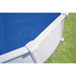 Blaues Summer Fun Pool mit Solarfolie Abdeckung auf Rundpool bis Ø 360 cm.