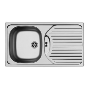 Pyramis Einbauspüle ET 78 aus Edelstahl, 78x43,5cm, mit Becken und Abtropffläche.