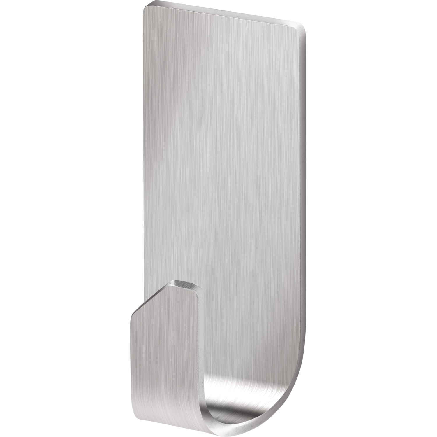 Tesa Powerstrips Haken Waterproof Zoom Edelstahl, kleiner Klebehaken für Bad und Küche.