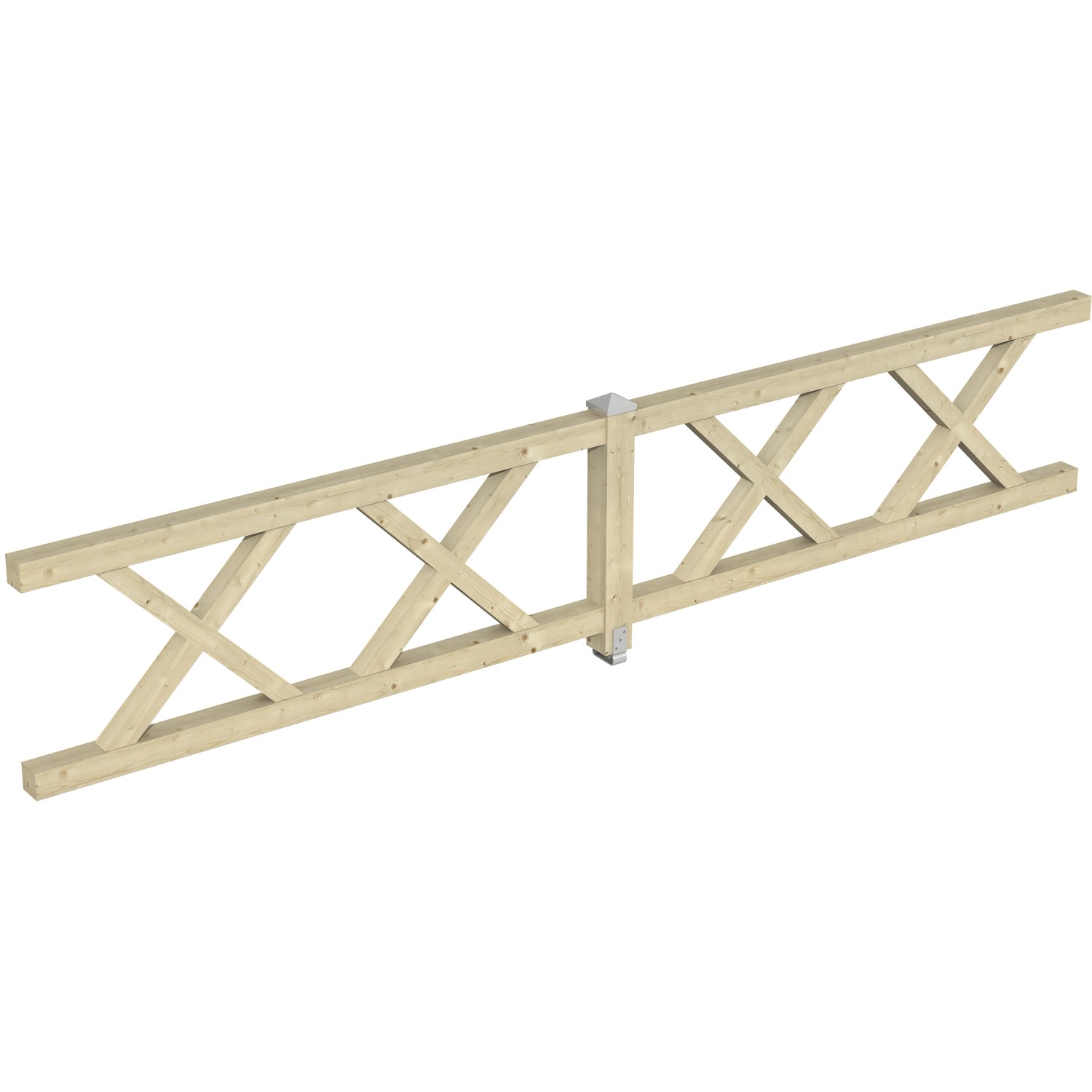 Skan Holz Brüstung Andreaskreuz, 465x84cm, Fichte Natur, Zubehör für Lauben & Pavillons.