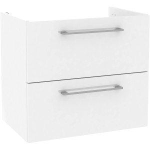 Maximus Waschbeckenunterschrank Cheese 60 cm Weiß Hochglanz mit 2 Schubladen