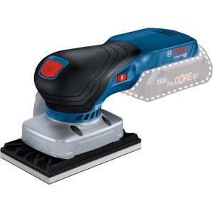 Bosch Professional Akku-Schwingschleifer GSS 18V-13, blau/schwarz, mit Zubehör.