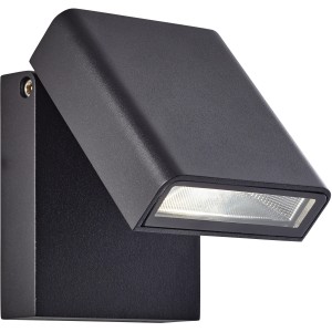 Schwarzer LED-Außenwandstrahler Toya, schwenkbar, für die Wandmontage im Außenbereich.