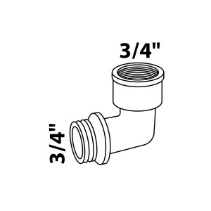 Kirchhoff Winkel 90° blank, 24,2/26,4 mm (3/4 IG/AG), Gewindefitting für Sanitär und Heizung.