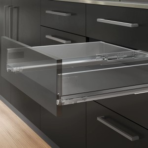 Emuca Schubladegarnitur Vertex für Küche oder Badezimmer Höhe 93 mm mit Einlegeböden Modul 450 mm Weiß Lackiert