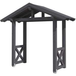 Skan Holz Haustür-Vordach Stralsund 4 Schiefergrau lasiert 289 cm x 116 cm