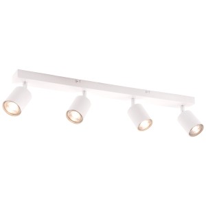 Weißer, 4-flammiger LED-Deckenstrahler Taio, Spots schwenkbar, 69,5 cm breit.