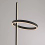 Moderne, schwarze Design-Stehlampe Ritus mit LED-Ring und Stab, dimmbar.