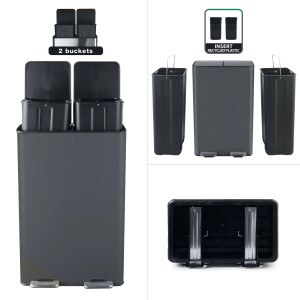 Spirella Kosmetikeimer Aliya, 2x30L, Grau Matt, mit zwei Fächern zur Mülltrennung.