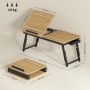 HOMCOM Laptoptisch Bambus Eiche, höhenverstellbar, klappbar, mit Schublade. Ausgeklappt und kompakt gefaltet.