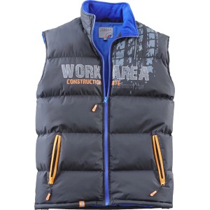 Terrax Workwear Arbeitsweste gesteppt in Schwarz-Blau, Größe M für Herren.