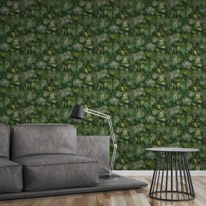 A.S. Création Vliestapete Greenery mit Dschungel-Motiv in Grün und Gelb.