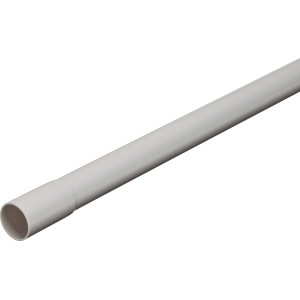 Starres, hellgraues Isolierrohr (3 m, EN 20) für die Aufputzmontage im Innenbereich.