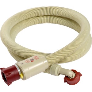 Gelber Zulaufschlauch Kaltwasser 1,5m mit Schlauchplatzsicherung für Waschmaschine.