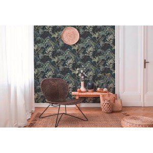 Metropolitan Stories II Vliestapete mit Pflanzenmuster in Schwarz, Savannen-Optik.