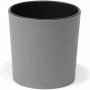 Graues Siena Garden Pflanzgefäß Eco Lens, 2er Set, Ø30 cm, mit Rillenoptik und Holzfaseranteil.