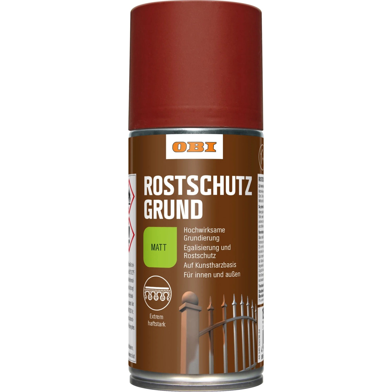 OBI Rostschutz-Grundierung Spray, rotbraun, matt, 150ml. Grundier-Spray für Metall und Alu.