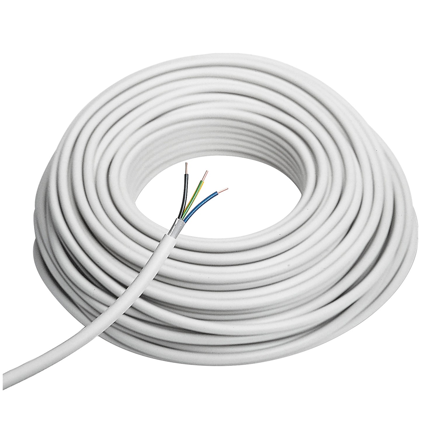Installations, Elektro und Stromkabel NYMJ 3 x 1,5 mm² 50 m Grau