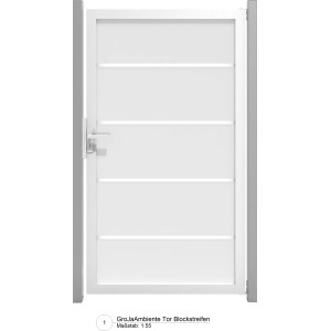 GroJa Ambiente Tor DIN links mit Alu-Rahmen 100 x 180 x 0,8 cm Blockstreifen