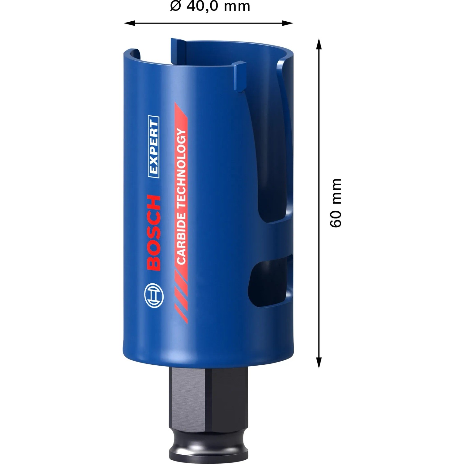 Bosch Expert Lochsäge Construction Material, Ø 40 mm, blau. Ideal für saubere Löcher bis 60 mm Tiefe.