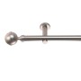 Gardinenstange 1-läufig in Edelstahl-Optik mit Kugel-Endstück, Ø 25mm. Ideal für Deko & Wohnaccessoires.