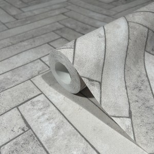 Marburg Vliestapete Fischgrätmuster Steinoptik Modern 10,05 m x 0,53 m Grau