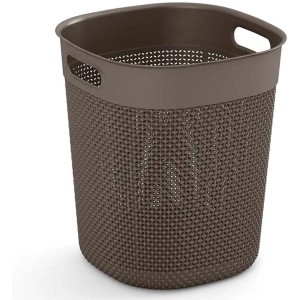 Curver Papierkorb Filo in Cappuccino, 16L, aus Recyclingmaterial mit Griffen. Ideal für Büro oder als Übertopf.