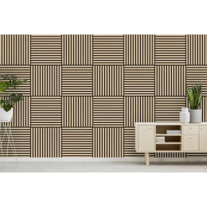 Jangal Wandpaneel Modular Wall Fanal Oak, Akustikpaneel mit Holzfurnier in Eichenoptik.