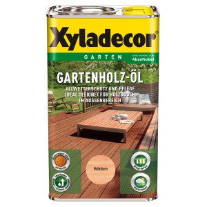 Dose Xyladecor Gartenholz-Öl Rötlich 2,5l für Holzschutz und Pflege im Außenbereich.